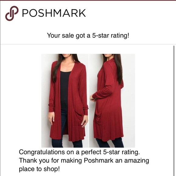 BURGUNDY CARDIGAN / DUSTER - Picture 7 of 7